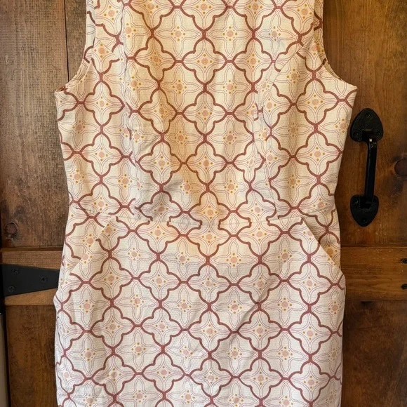 Boden Talia Trellis Sheath Drwss Cream and Pink Patterned Garment 10R - Picture 3 of 6